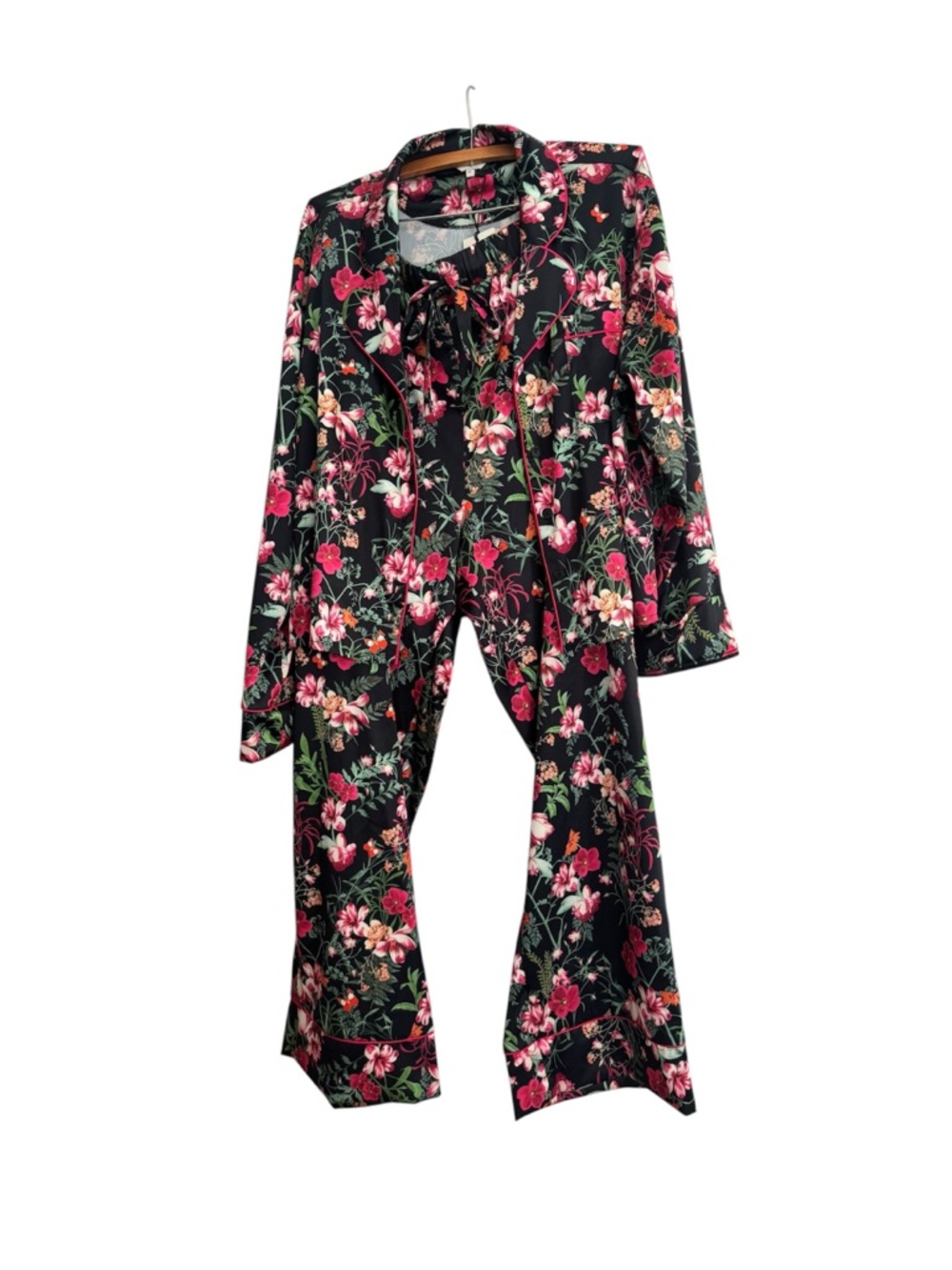 NWT Ted Baker London Floral Long Sleeve Top  & Wide-Leg Pant Pajama Set